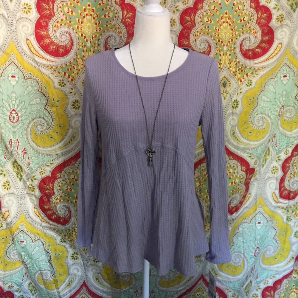 Waffle Knit Long Sleeve Top